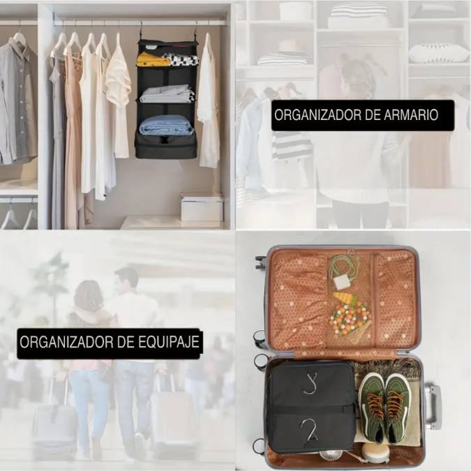 ORGANIZADOR DE VIAJE COLGANTE PARA MALETA
