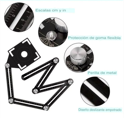 Regla de medición multiángulo plegable