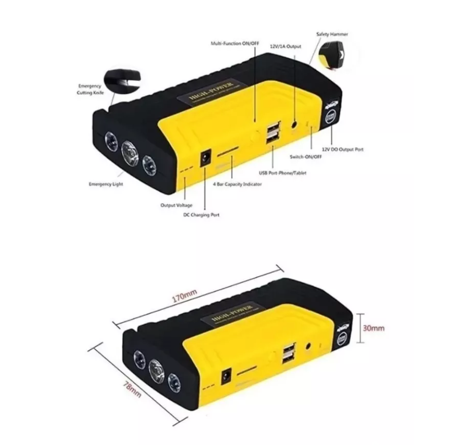 Iniciador de Batería de Carro Portátil