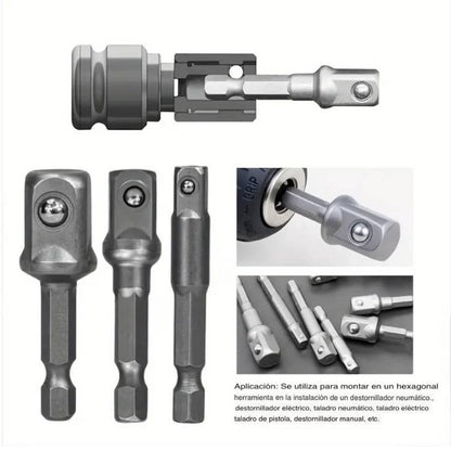 Set de 3 Adaptadores de Impacto para Taladro
