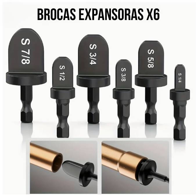 BROCAS EXPANSORAS X6 PARA TUBOS ALUMINIO-COBRE