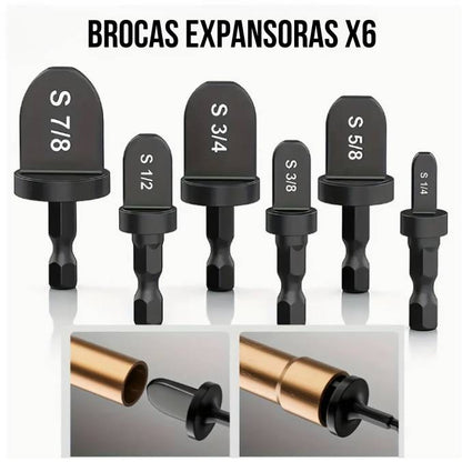 BROCAS EXPANSORAS X6 PARA TUBOS ALUMINIO-COBRE