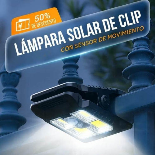 LÁMPARA SOLAR DE CLIP CON SENSOR DE MOVIMIENTO