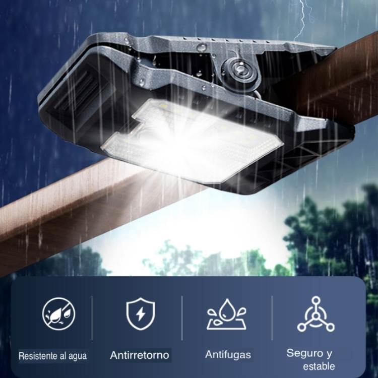 LÁMPARA SOLAR DE CLIP CON SENSOR DE MOVIMIENTO