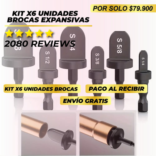 BROCAS EXPANSORAS X6 PARA TUBOS ALUMINIO-COBRE