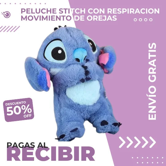 Peluche Stitch que Respira y Mueve sus Orejas