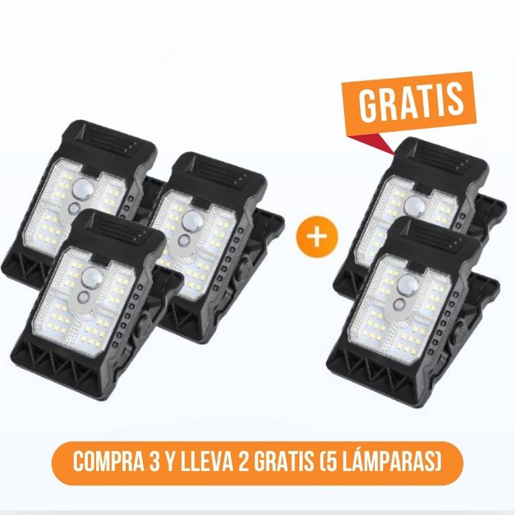 LÁMPARA SOLAR DE CLIP CON SENSOR DE MOVIMIENTO